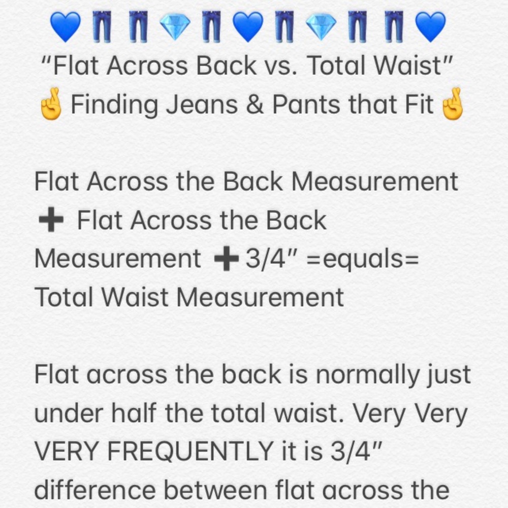 ๐๐โTOTAL WAIST VS ACROSS BACK!โ๐๐MEASUREMENTS!